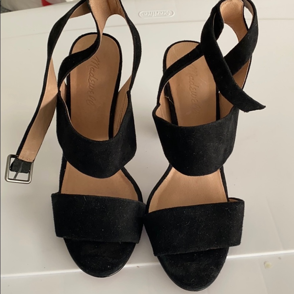 Madewell Black Suede Heels size 8 1/2